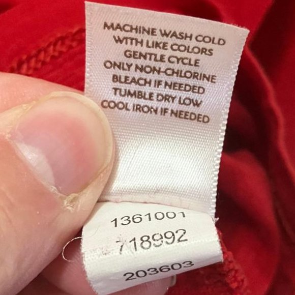 J. Jill Women's Red Embroidered Design Button Front Long Sleeve Blouse Size XL - Picture 7 of 7